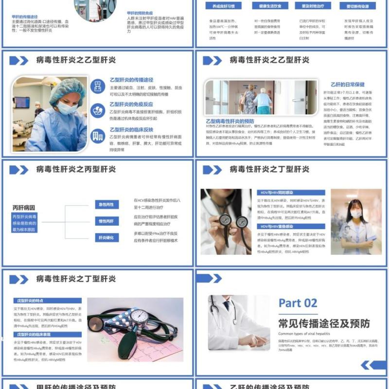 简约大气医学科普病毒性肝炎的预防与治疗医疗健康教育培训PPT模板