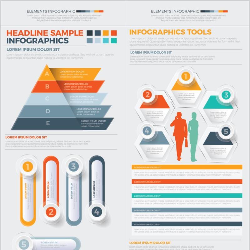 大信息图表设计元素素材Big Infographics Design