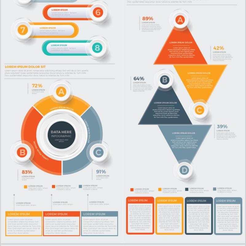 大信息图表设计元素素材Big Infographics Design