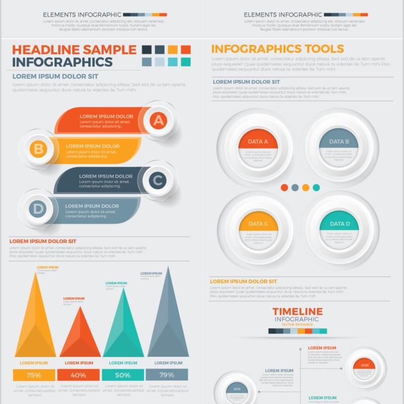 大信息图表设计元素素材Big Infographics Design