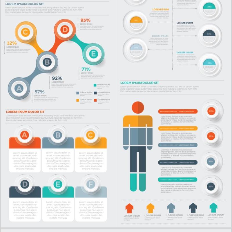 大信息图表设计元素素材Big Infographics Design