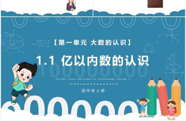 部编版四年级数学上册亿以内数的认识课件PPT模板 部编版四年级数学上册亿以内数的认识课件PPT模板