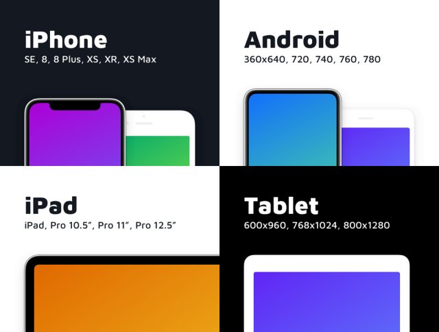 18个常用设备，一步预览，Apple和Android设备样机