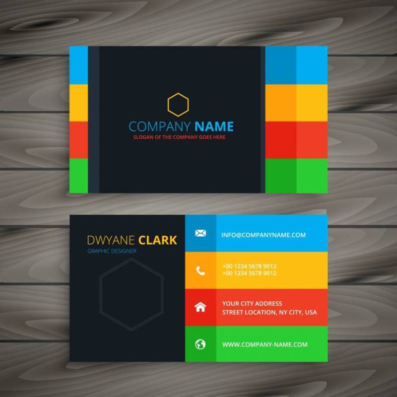 黑暗的简单名片模板矢量设计插画