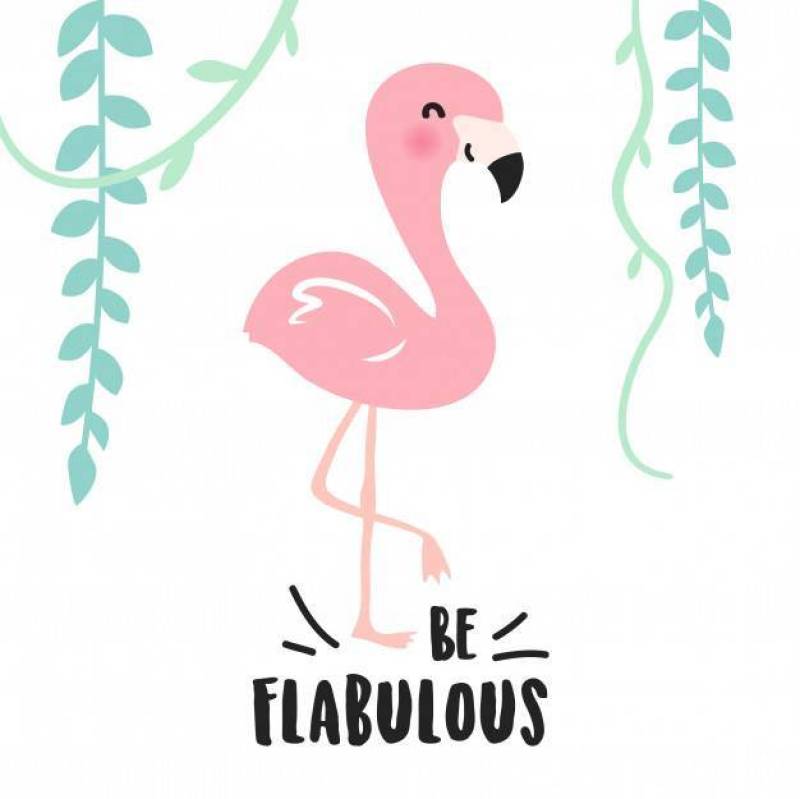 可爱的粉红色卡通火烈鸟设计