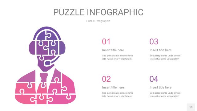 粉紫色拼图PPT图表13