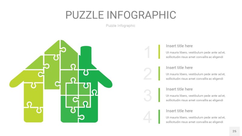 绿色拼图PPT图表25