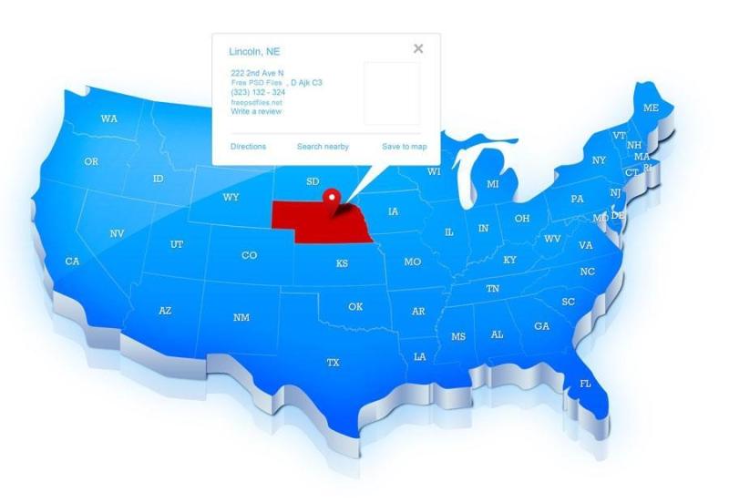 USA—Map—PSD分层素材
