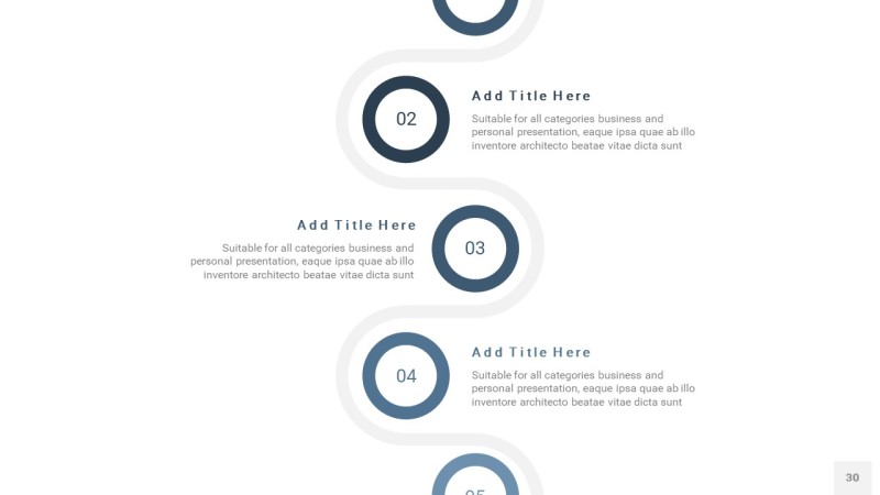 莫兰迪蓝色时间轴PPT信息图30