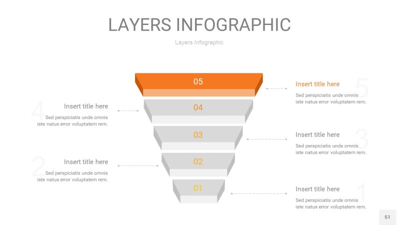 黄色3D分层PPT信息图51