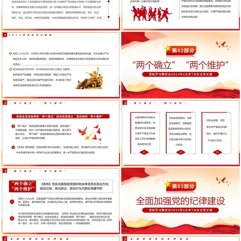 红色党政风学纪律明规矩守廉洁PPT模板