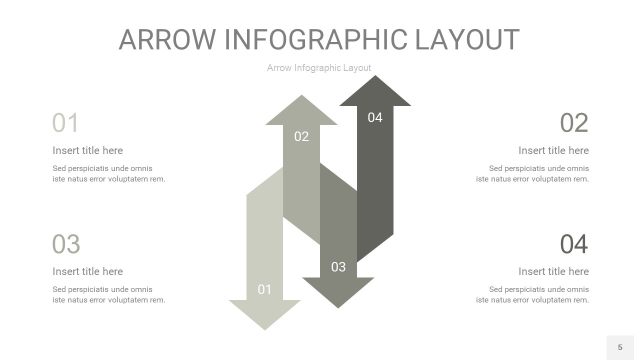 灰色箭头PPT信息图表5