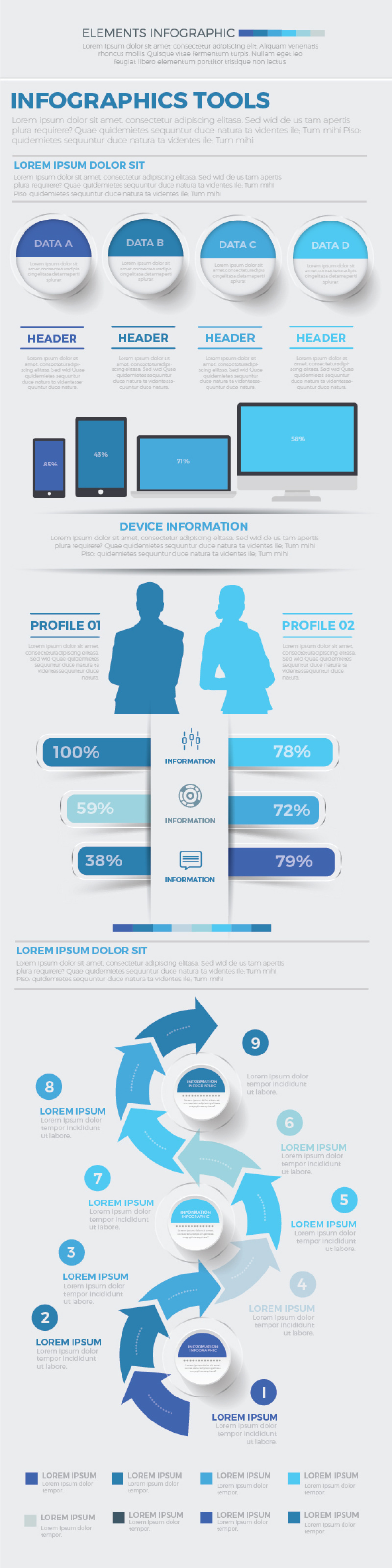 蓝色数据信息图形设计Blue Data Infographics Design 蓝色数据信息图形设计Blue Data Infographics Design