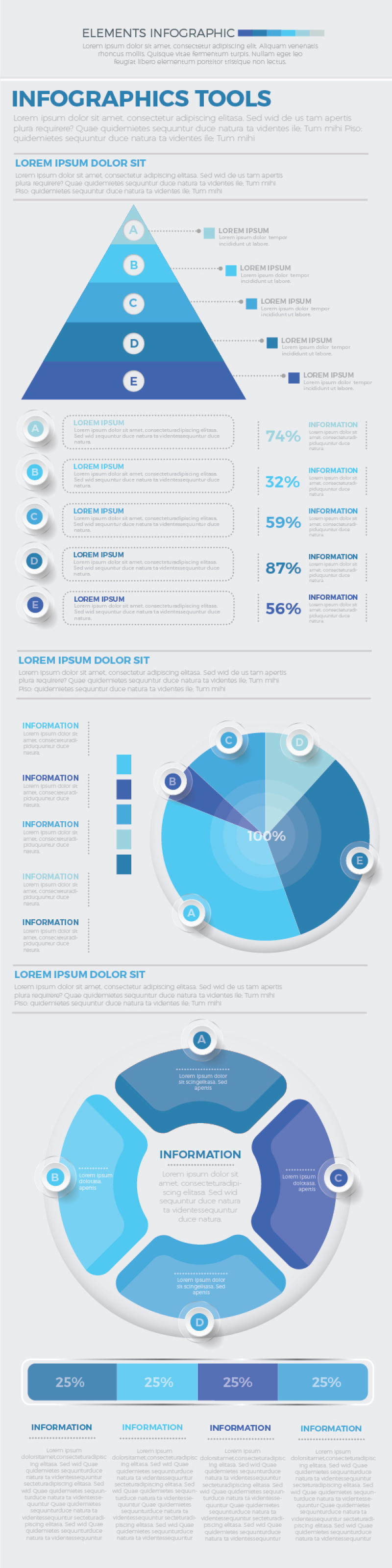 蓝色数据信息图形设计Blue Data Infographics Design