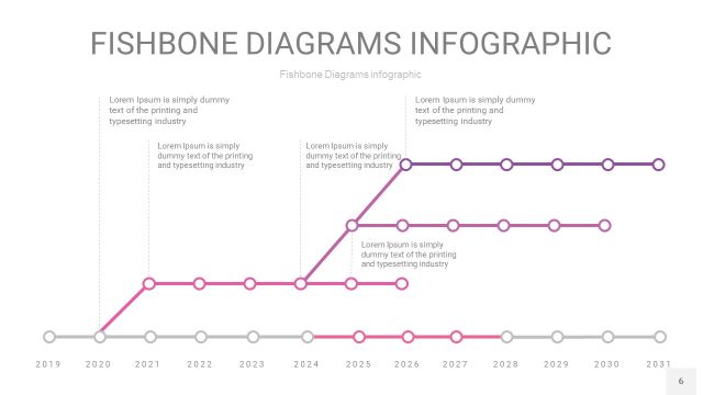 粉色鱼骨PPT信息图表6