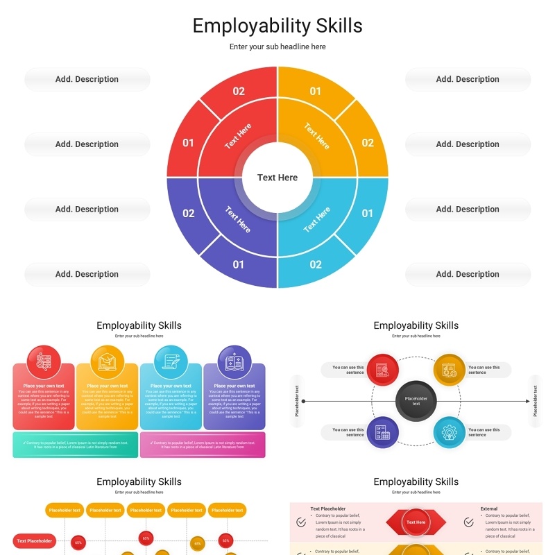 就业能力分析信息图PPT模板Employability Skills