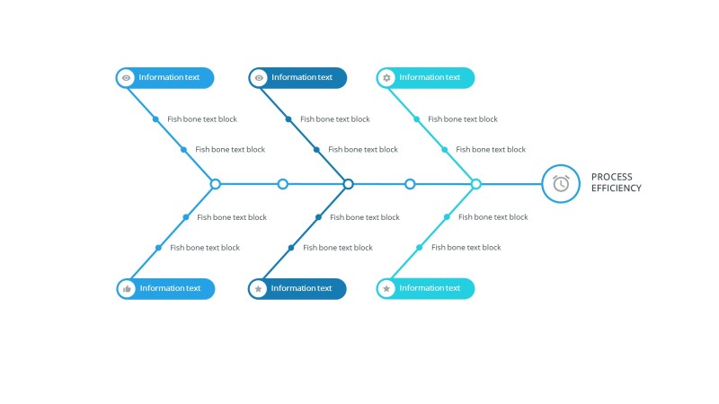蓝色鱼骨图PPT图表-8