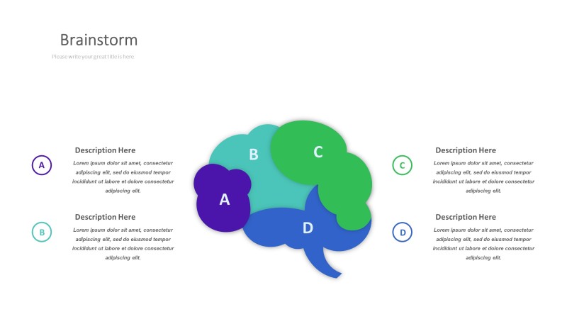 紫绿色脑图PPT信息可视化图表3