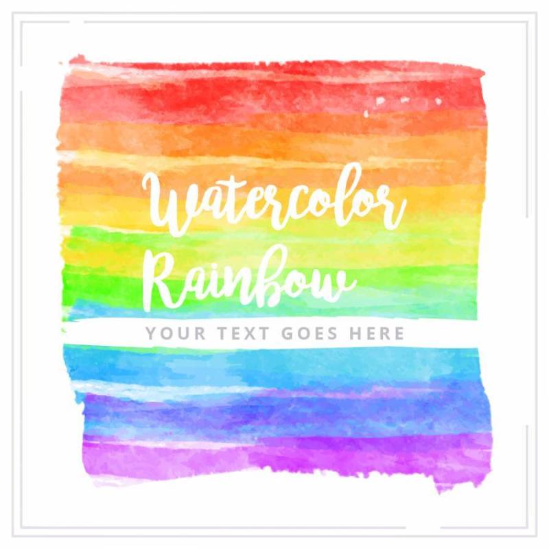 矢量水彩彩虹元素