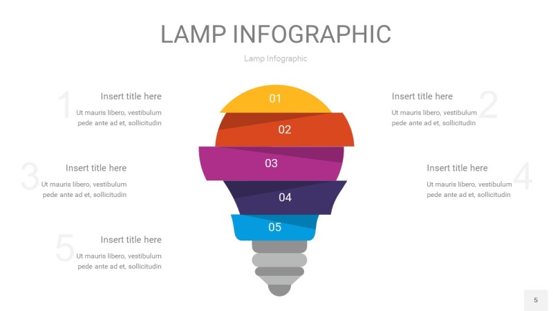 彩色创意灯PPT信息图5