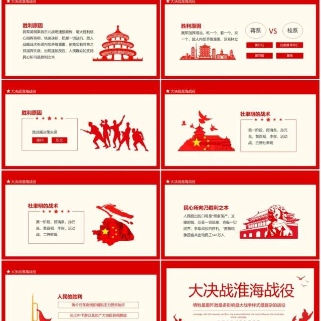 大决战淮海战役牺牲最重歼敌最多影响最大战争样式最复杂的战役动态PPT模板 大决战淮海战役牺牲最重歼敌最多影响最大战争样式最复杂的战役动态PPT模板