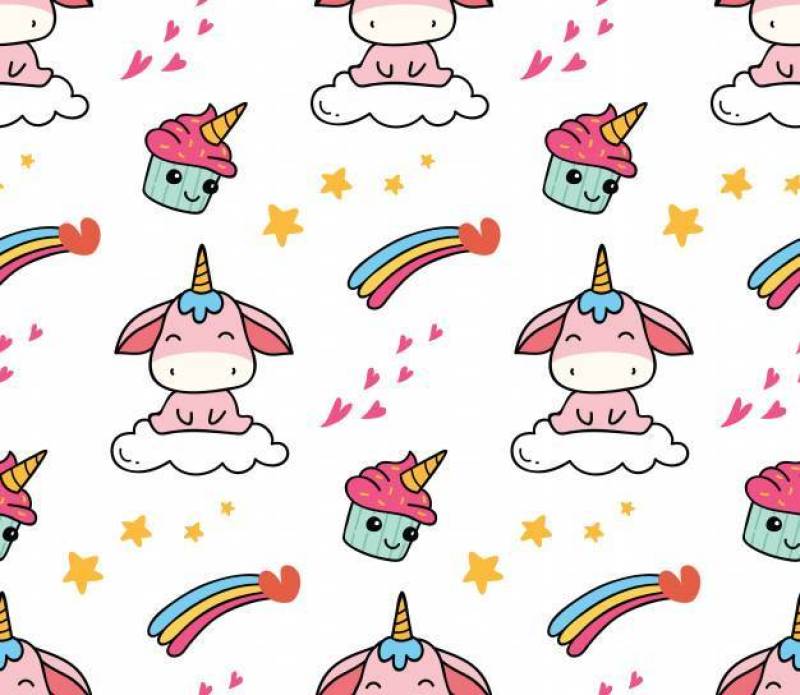 可爱的卡通背景适合织物打印