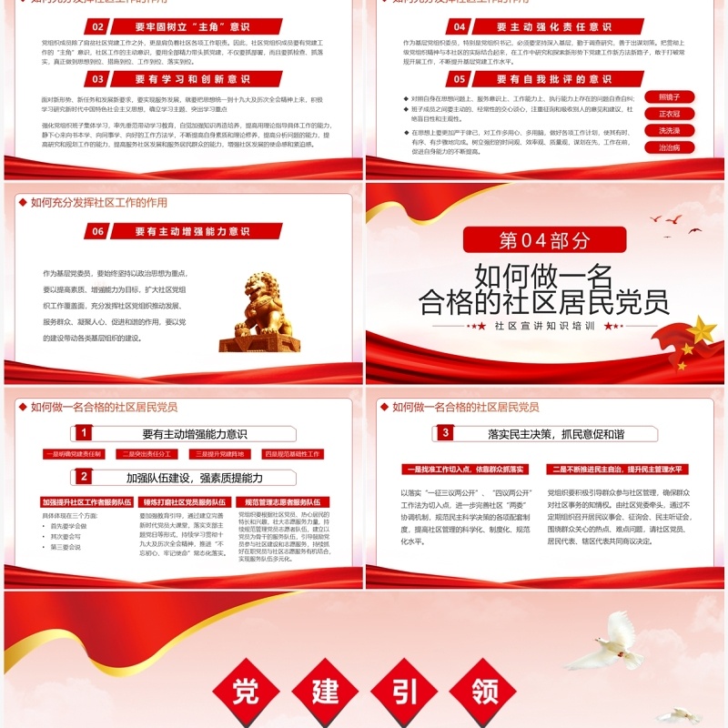 红色党建引领社区治理新模式PPT模板