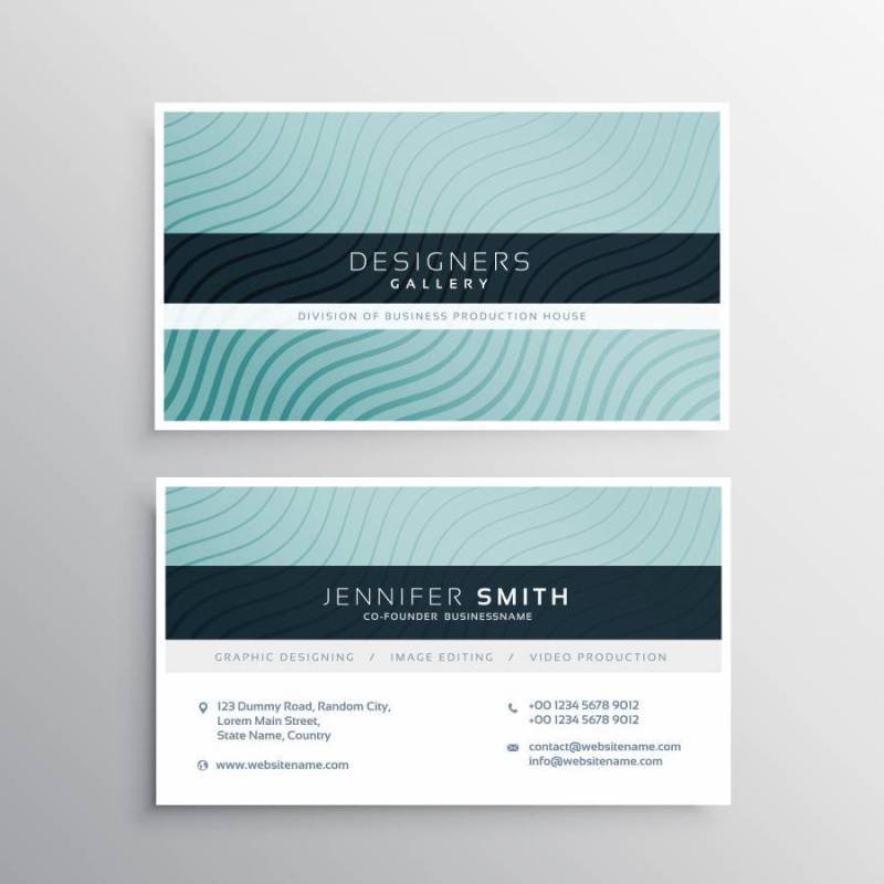 名片模板与波浪线模式