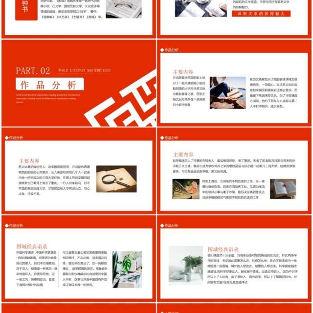 钱钟书小说世界文学名著围城导读动态PPT模板 钱钟书小说世界文学名著围城导读动态PPT模板