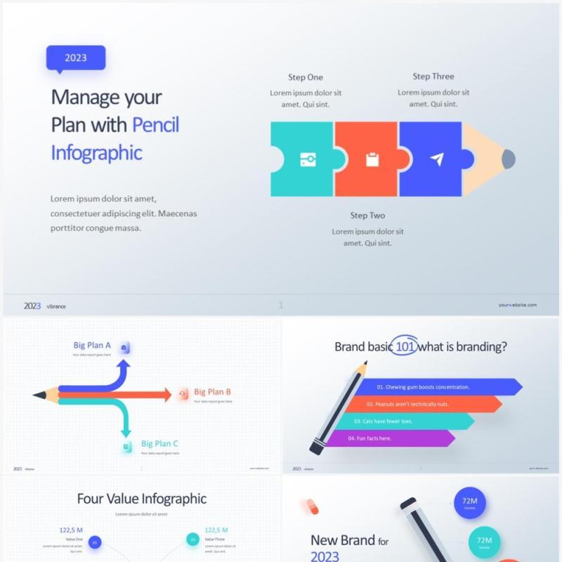 创意铅笔图元素PPT信息素材