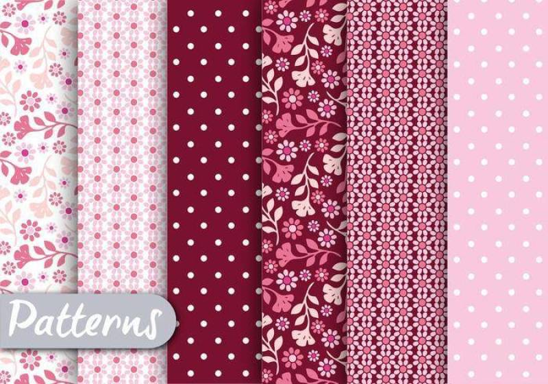 粉红色的花卉浪漫模式集