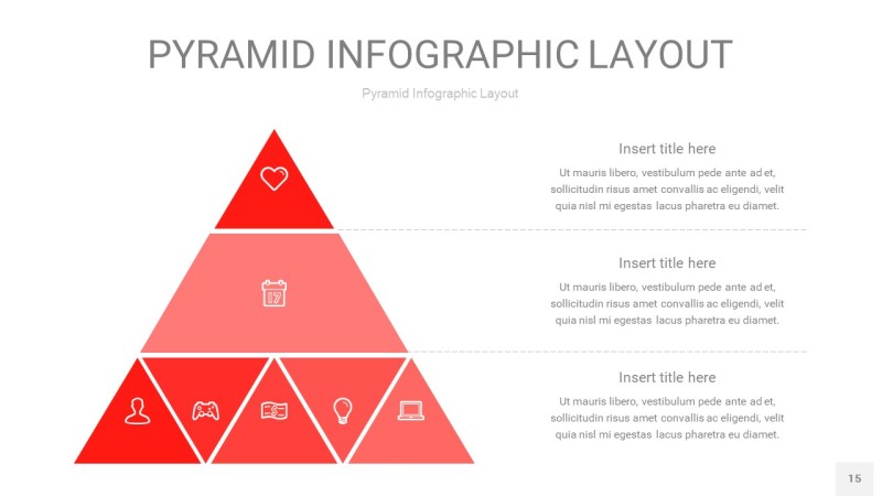 红色3D金字塔PPT信息图表15