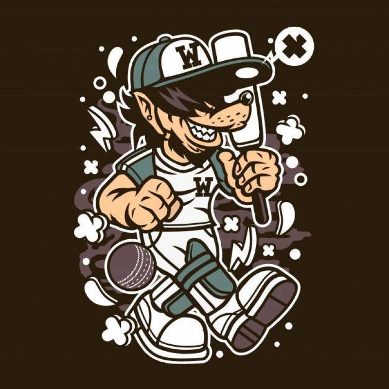 Wolf Cricket Cartoon