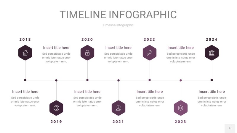 渐变紫色时间轴PPT信息图4