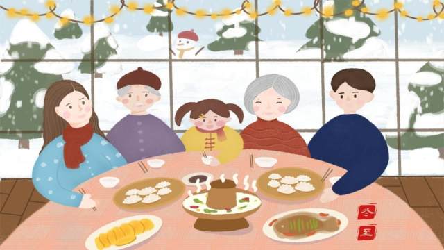 中国传统文化二十四节气冬至插画海报背景配图PSD横版素材4 中国传统文化二十四节气冬至插画海报背景配图PSD横版素材4