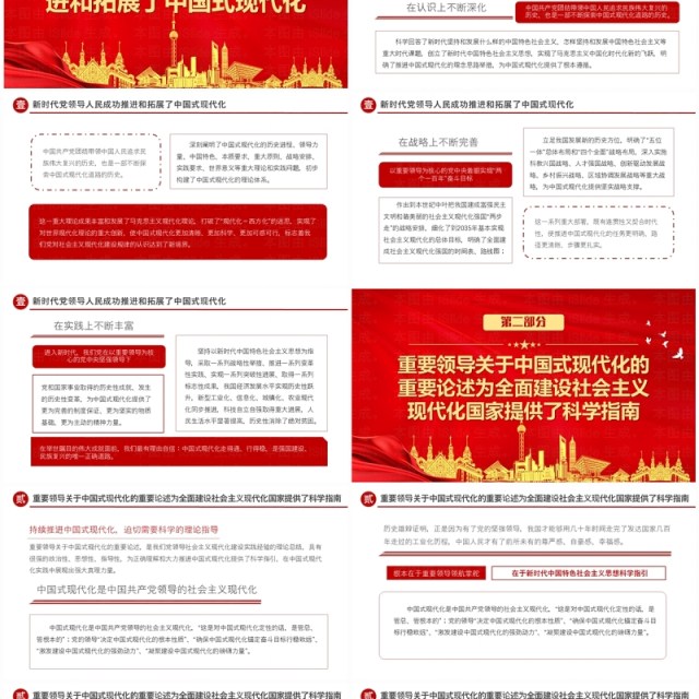 红色党政风助推中国式现代化奋勇前进PPT模板 红色党政风助推中国式现代化奋勇前进PPT模板