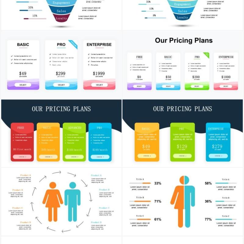 商业目标市场运营营销信息图表PPT素材Marketing