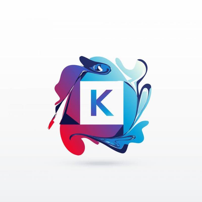 抽象字母K徽标设计模板