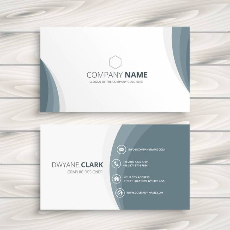 干净的最小名片模板矢量设计插画