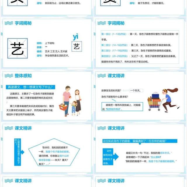 部编版三年级语文下册慢性子裁缝和急性子顾客课件PPT模板 部编版三年级语文下册慢性子裁缝和急性子顾客课件PPT模板
