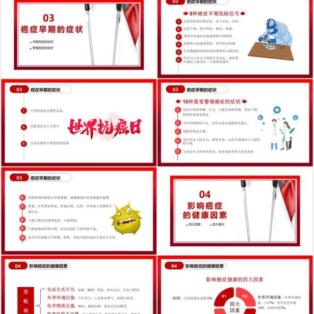 简约风世界抗癌日癌症预防知识讲座通用PPT模板 简约风世界抗癌日癌症预防知识讲座通用PPT模板