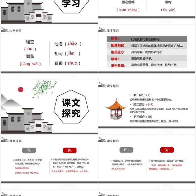 部编版八年级语文上册苏州园林课件PPT模板