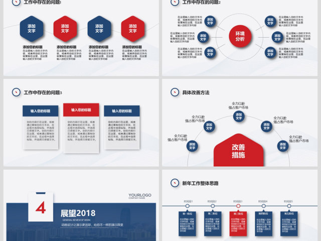 2018企业年终报告总结工作计划ppt