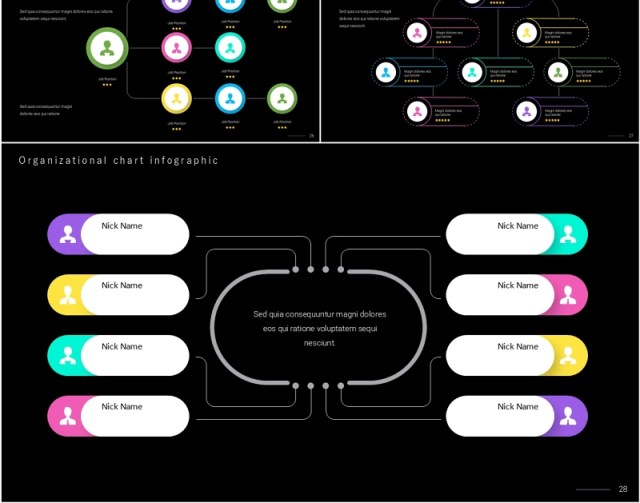 深色系组织架构图PPT信息图表素材Organization Infographic Dark