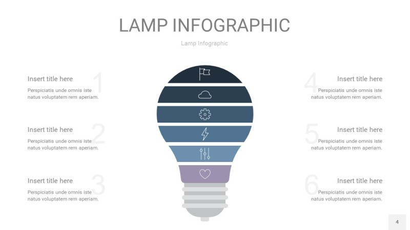 莫兰迪蓝色创意灯PPT信息图4