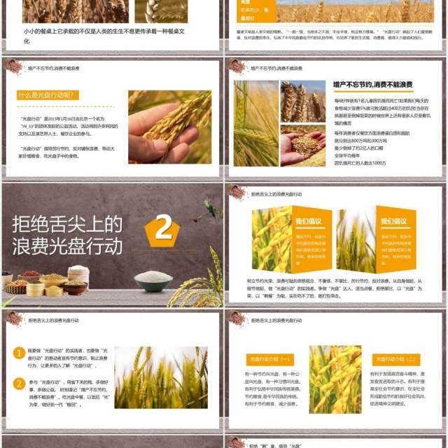 简约节约珍惜粮食人人有责PPT模板 简约节约珍惜粮食人人有责PPT模板