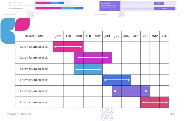 甘特图项目计划表PPT素材模板Gantt Diagram PowerPoint Template