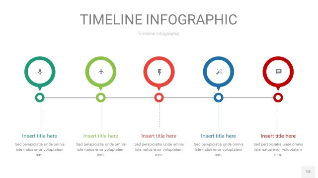 红蓝绿色时间轴PPT信息图15