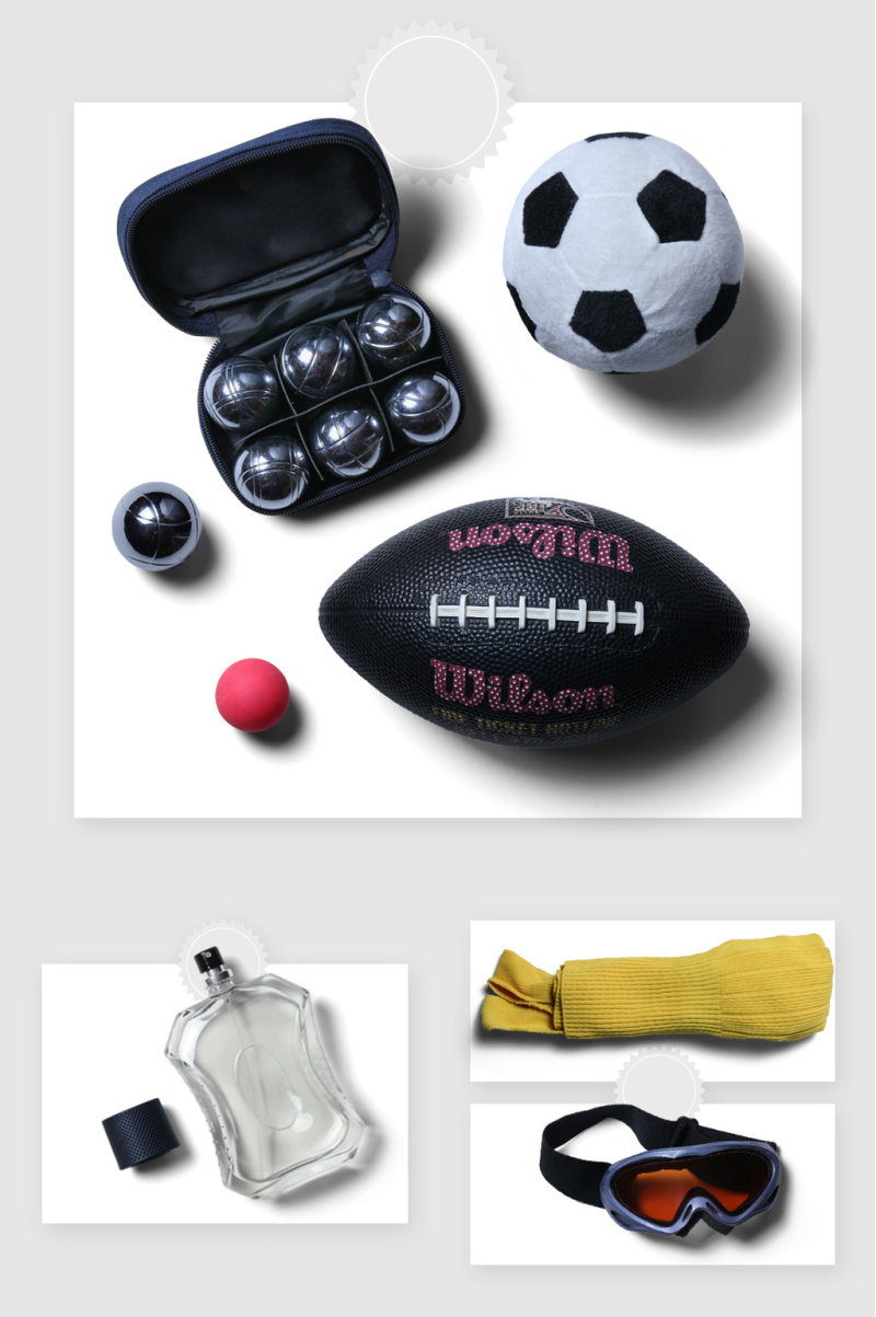 橄榄球足球运动装备实物图形