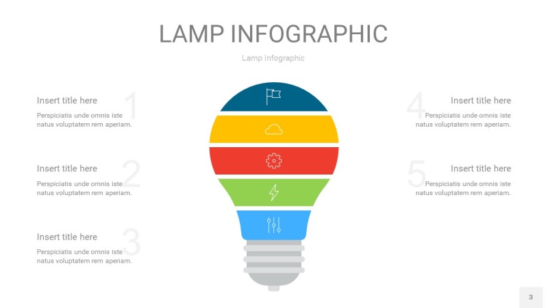 多色创意灯PPT信息图3